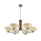 Classic White Glass Ceiling Chandelier Living Room Image - 9
