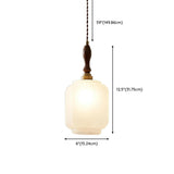 Classic White Glass Cylinder Bedroom Pendant Light Image - 13