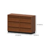 Classic Wood Brown Narrow Shelves Sideboard with Drawers #size