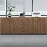 Classic Wood Horizontal Filing Cabinet with Shelves Image - 1