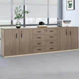Classic Wood Horizontal Filing Cabinet with Shelves Image - 6