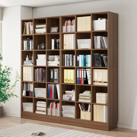 Classic Wood Vertical Rectangular Closed Back Bookcase Image - 1