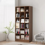 Classic Wood Vertical Rectangular Closed Back Bookcase Image - 11