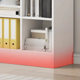 Classic Wood Vertical Rectangular Closed Back Bookcase Image - 15