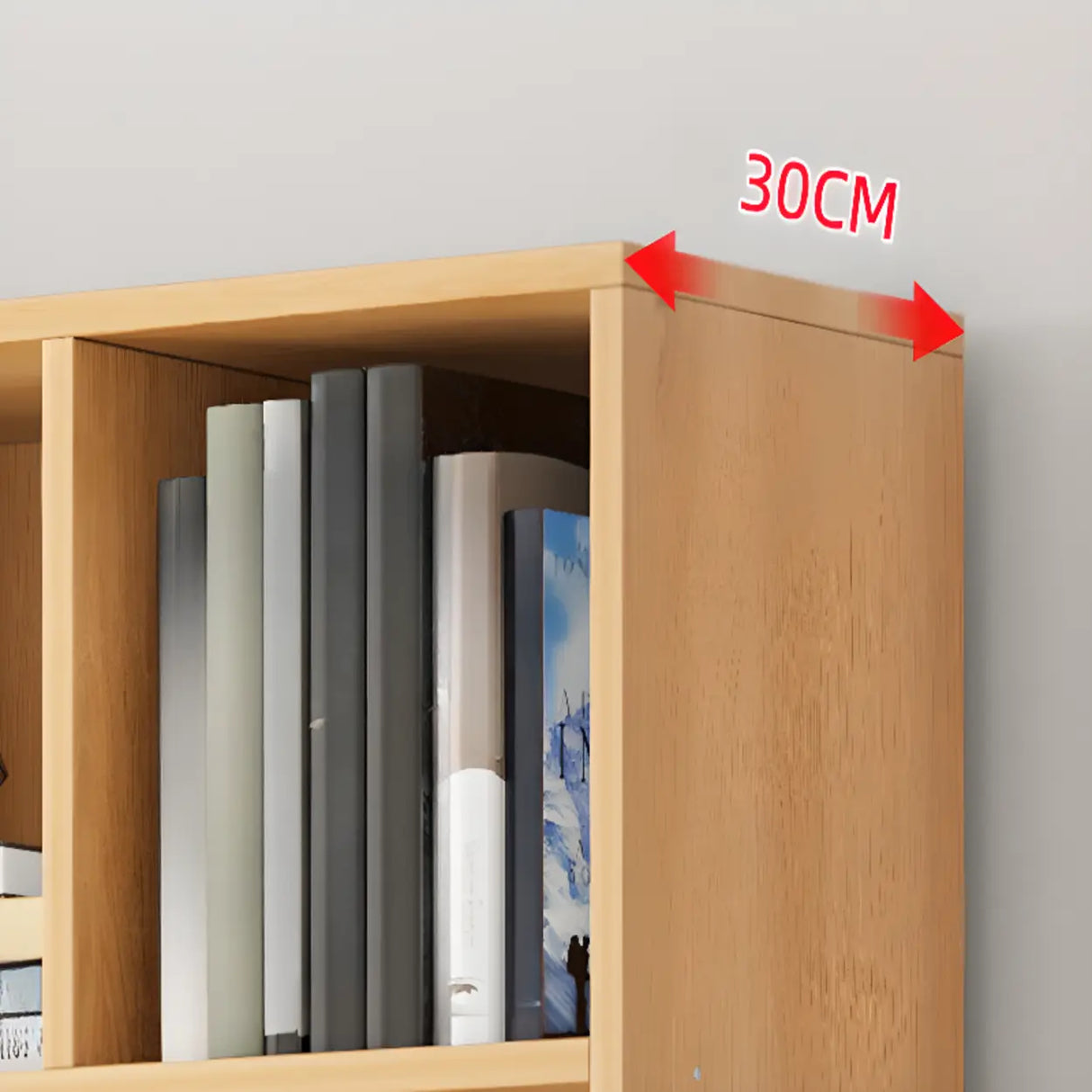Classic Wood Vertical Rectangular Closed Back Bookcase Image - 8