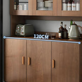 Classic Wooden Dining Room Brown Hutch Wine Cabinet Image - 13