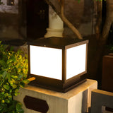 Classical Cube Metal Outdoor LED Pathway Table Lamp Image - 13