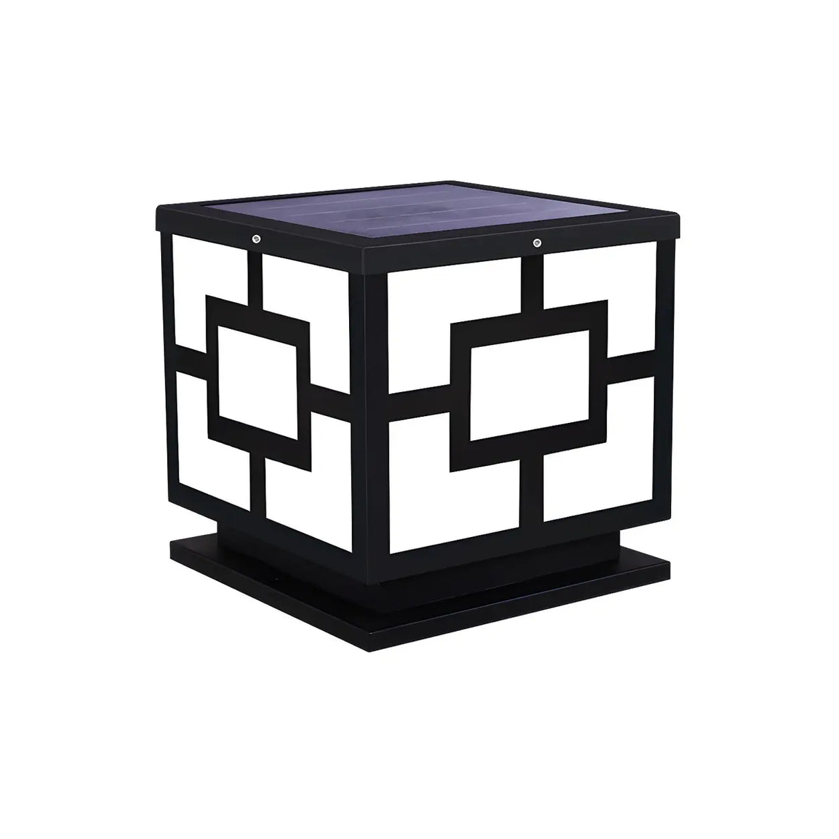 Classical Cube Metal Outdoor LED Pathway Table Lamp Image - 3