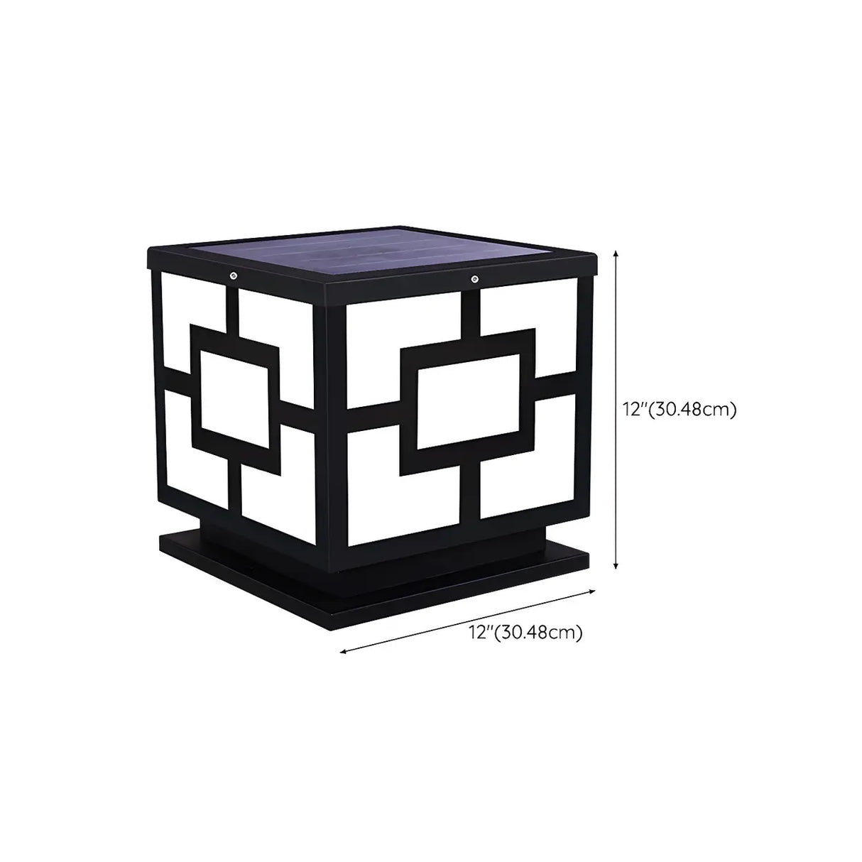 Classical Cube Metal Outdoor LED Pathway Table Lamp Image - 30