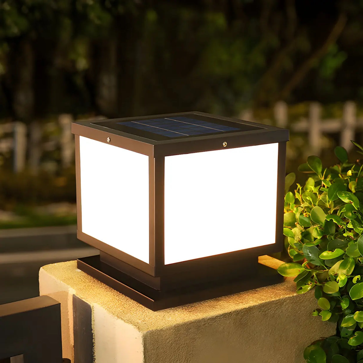 Classical Cube Metal Outdoor LED Pathway Table Lamp Image - 4