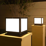 Classical Cube Metal Outdoor LED Pathway Table Lamp Image - 6