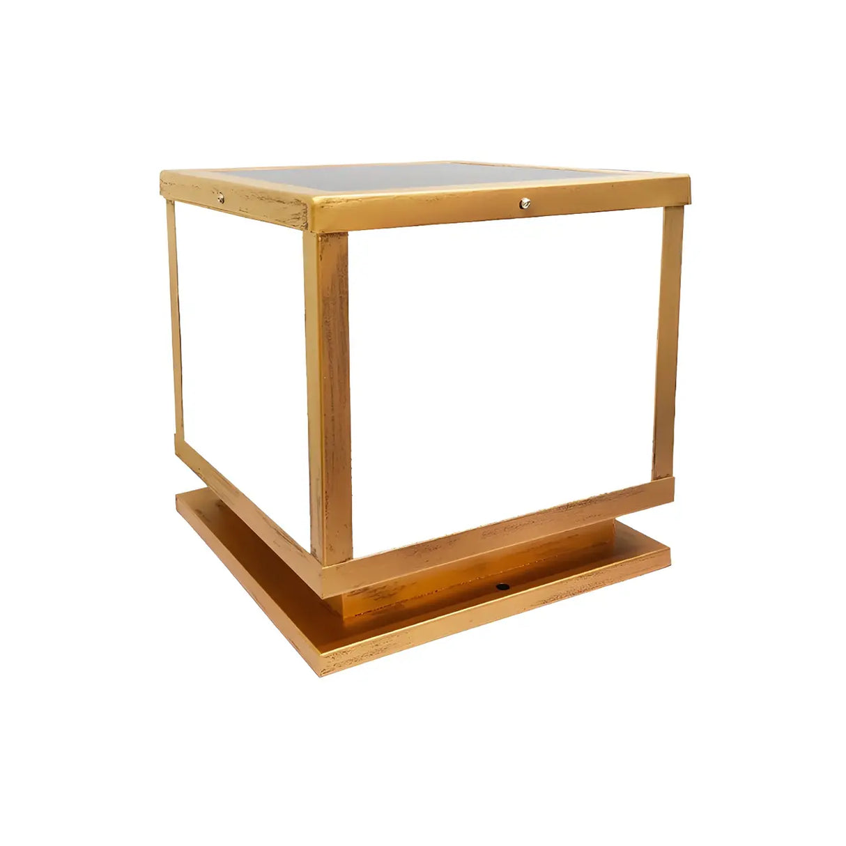 Classical Cube Metal Outdoor LED Pathway Table Lamp Image - 7