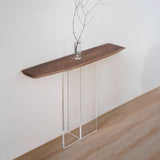 Clear Acrylic Legs Wood Standard Height Console Table Image - 1