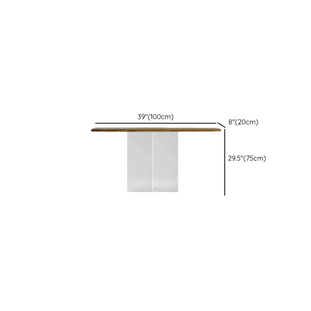 Clear Acrylic Legs Wood Standard Height Console Table Image - 10
