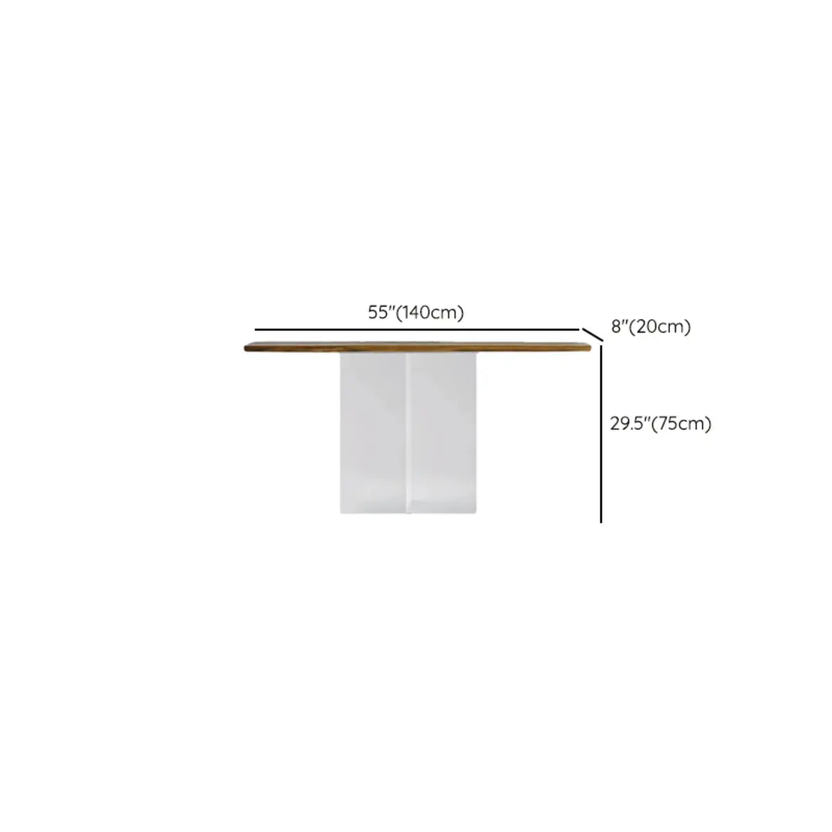 Clear Acrylic Legs Wood Standard Height Console Table Image - 11