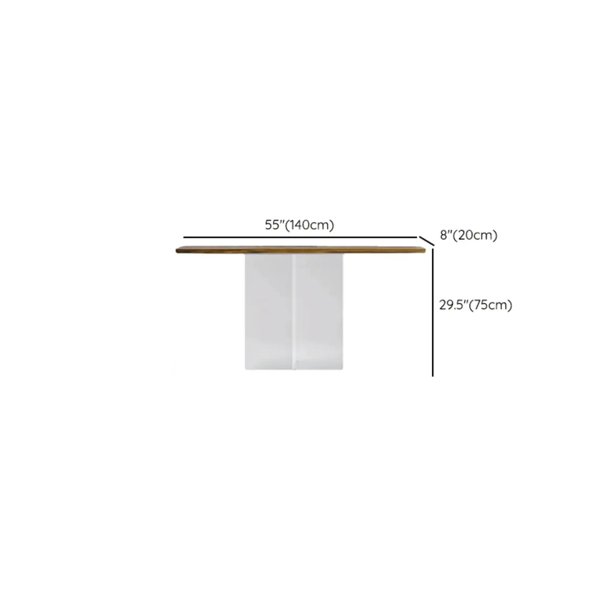 Clear Acrylic Legs Wood Standard Height Console Table Image - 11