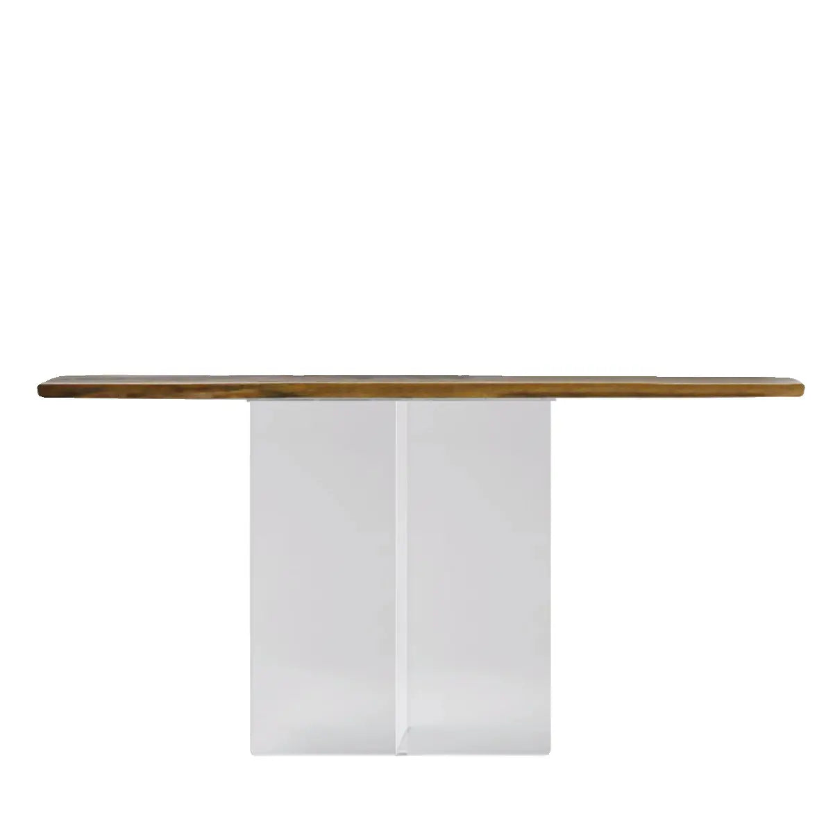 Clear Acrylic Legs Wood Standard Height Console Table Image - 2