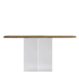 Clear Acrylic Legs Wood Standard Height Console Table Image - 2