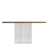 Clear Acrylic Legs Wood Standard Height Console Table Image - 2