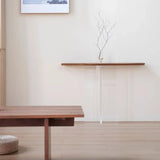Clear Acrylic Legs Wood Standard Height Console Table Image - 3