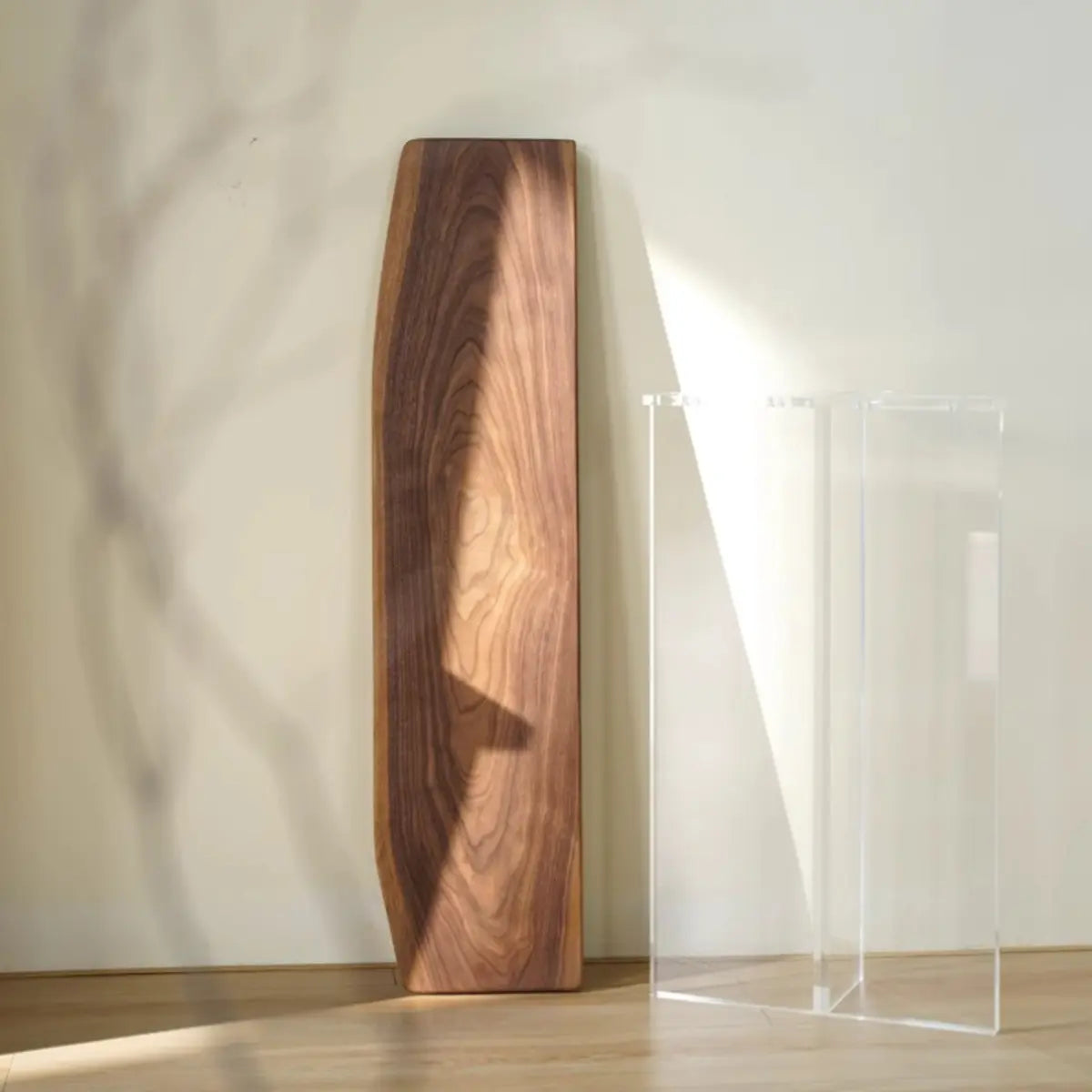 Clear Acrylic Legs Wood Standard Height Console Table Image - 4