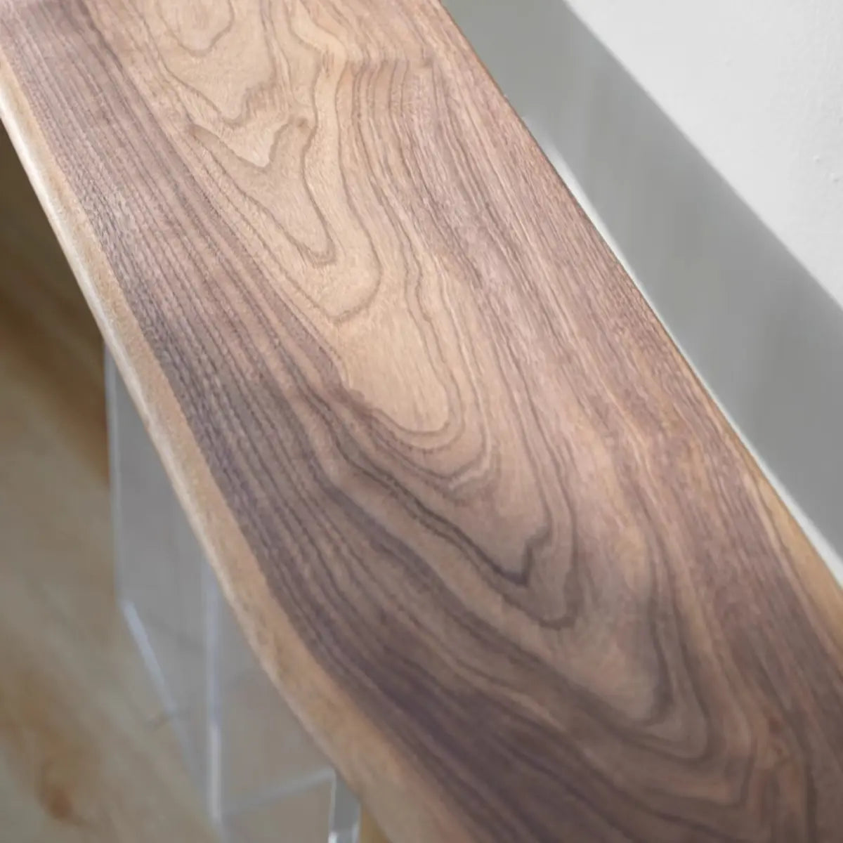 Clear Acrylic Legs Wood Standard Height Console Table Image - 5