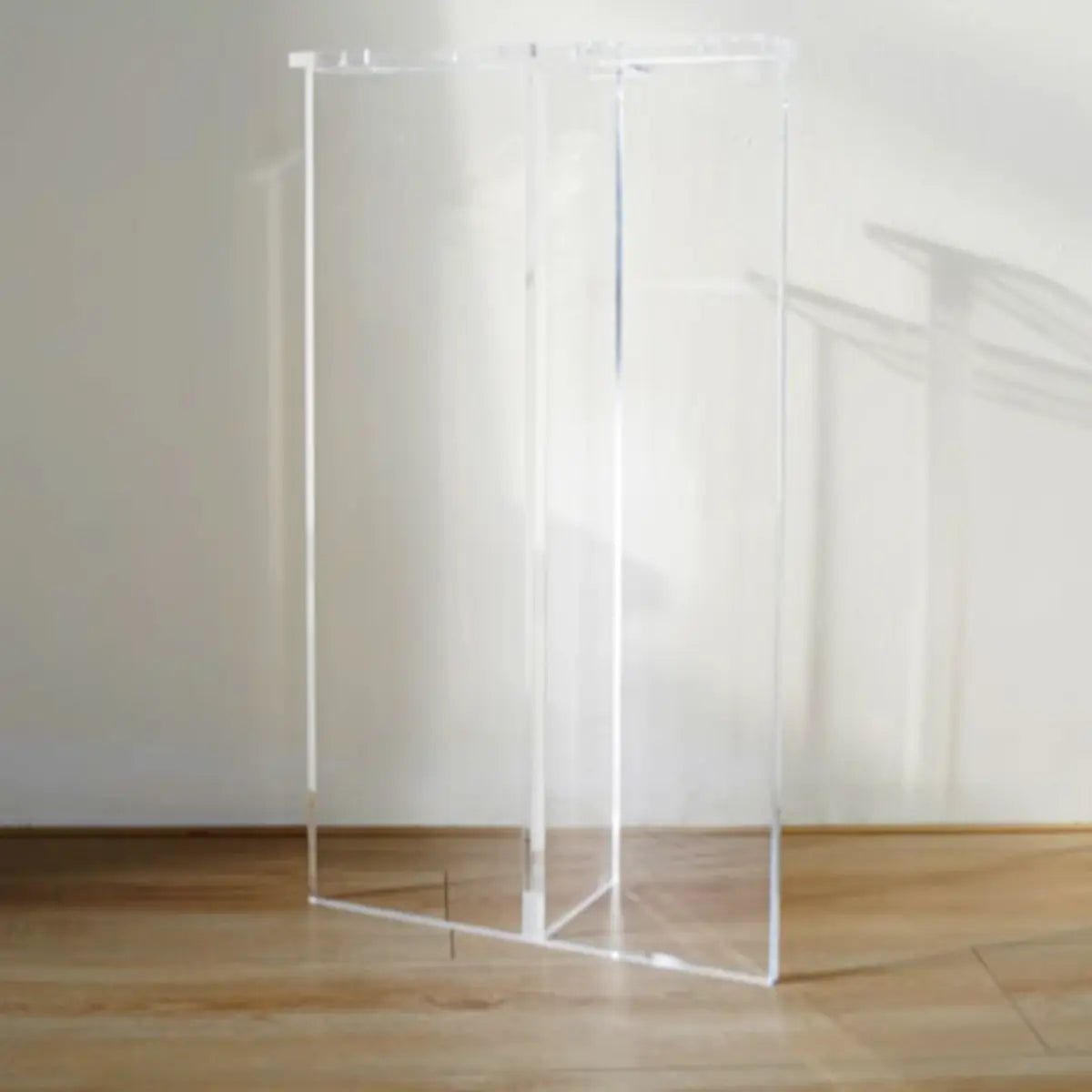 Clear Acrylic Legs Wood Standard Height Console Table Image - 6