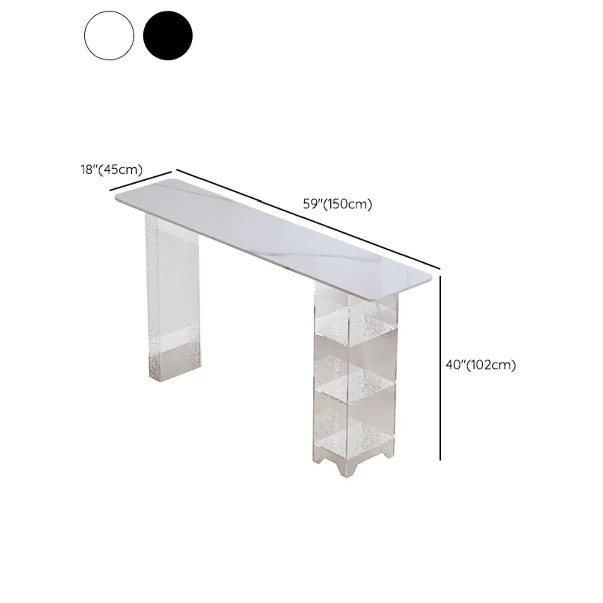 Clear Acrylic Shelves Black Rectangular Slate Bar Table Image - 10