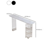 Clear Acrylic Shelves Black Rectangular Slate Bar Table Image - 11