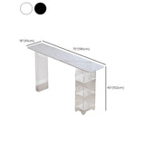 Clear Acrylic Shelves Black Rectangular Slate Bar Table Image - 14