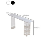 Clear Acrylic Shelves Black Rectangular Slate Bar Table #size