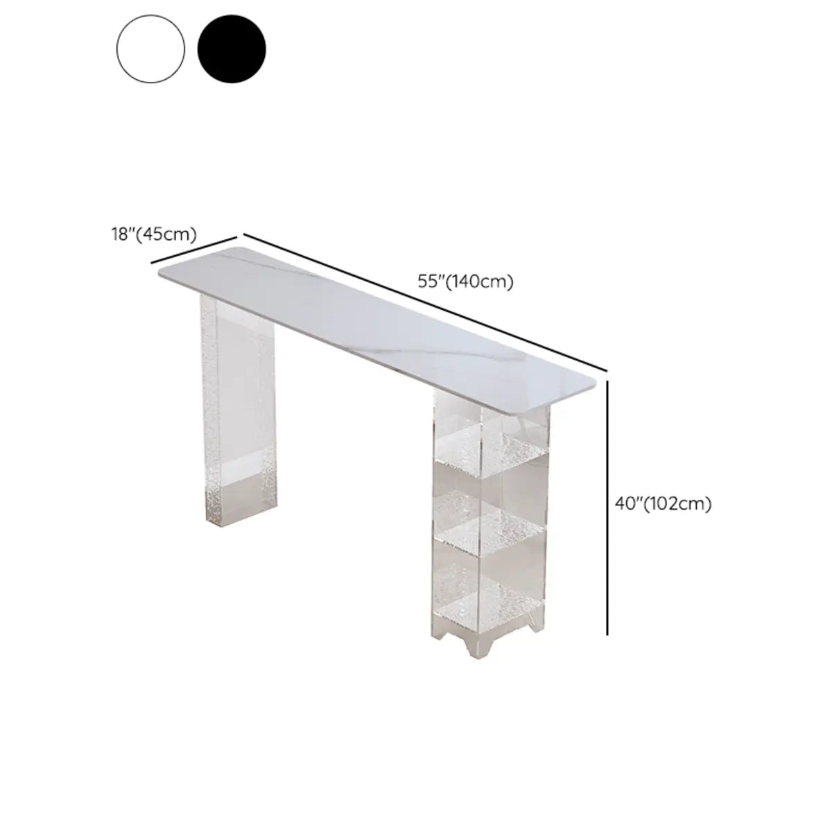 Clear Acrylic Shelves Black Rectangular Slate Bar Table Image - 9