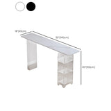 Clear Acrylic Shelves Black Rectangular Slate Bar Table Image - 9