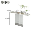 Clear Base Rectangular Marble Top Hallway Console Table #size