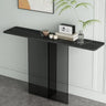 Clear Base Rectangular Marble Top Hallway Console Table Image - 9