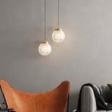 Clear Glass Ball Pendant Light Adjustable Height Image - 1