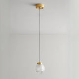 Clear Glass Ball Pendant Light Adjustable Height Image - 11