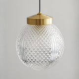 Clear Glass Ball Pendant Light Adjustable Height Image - 13