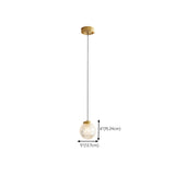 Clear Glass Ball Pendant Light Adjustable Height #size