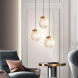 Clear Glass Ball Pendant Light Adjustable Height Image - 4