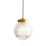 Clear Glass Ball Pendant Light Adjustable Height Image - 5
