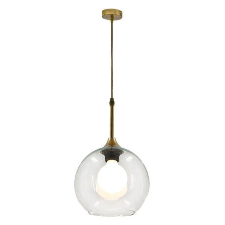 Clear Glass Globe Pendant Light Variable Length Image - 1