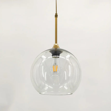 Clear Glass Globe Pendant Light Variable Length Image - 3