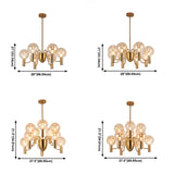 Clear Glass Pink Cluster Dining Room Bubble Chandelier #size