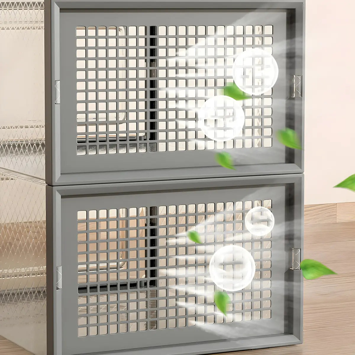 Clear Plastic Stackable Entryway Black Shoe Storage Box Image - 12