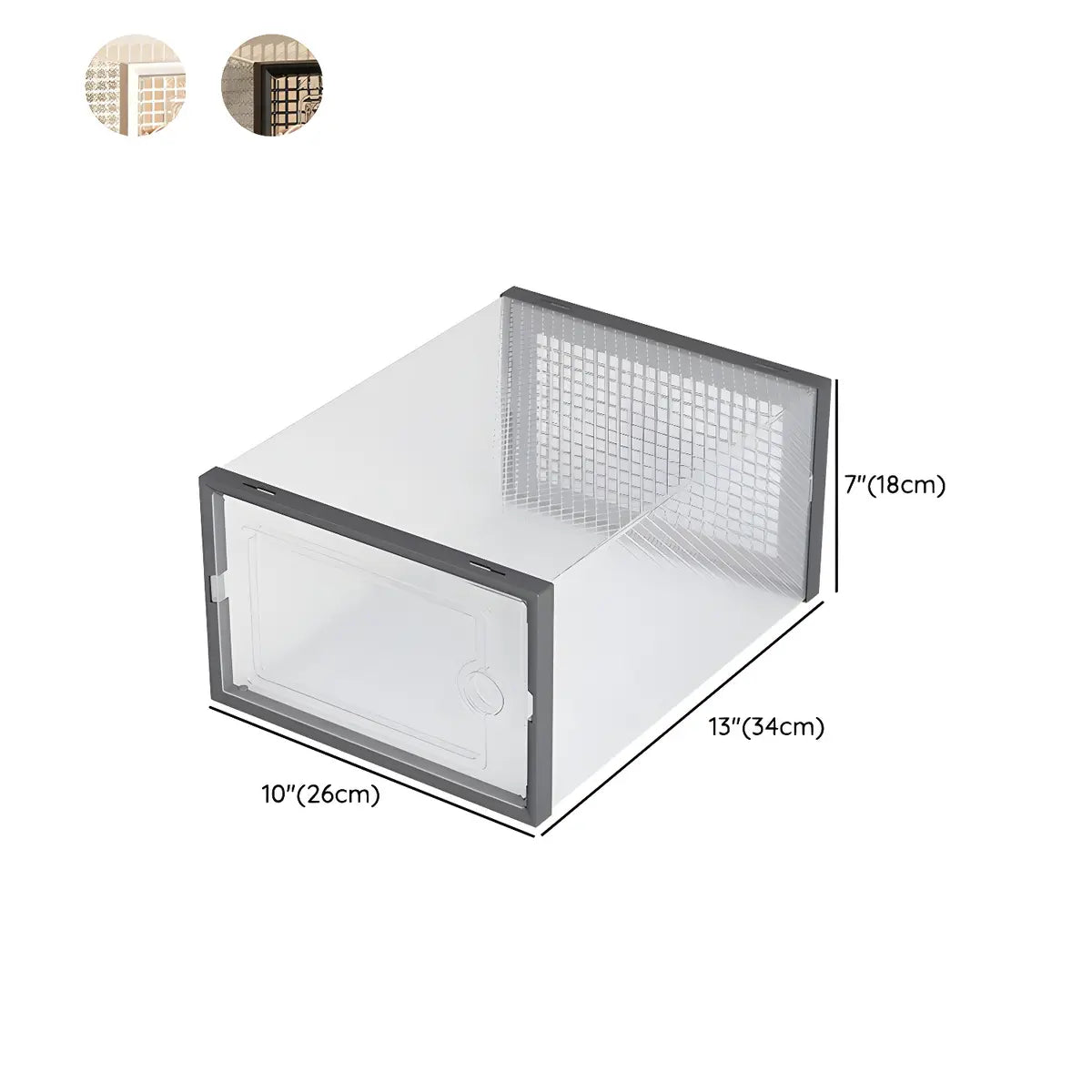 Clear Plastic Stackable Entryway Black Shoe Storage Box Image - 18