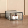 Clear Plastic Stackable Entryway Black Shoe Storage Box Image - 5