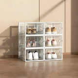Clear Plastic Stackable Entryway Black Shoe Storage Box Image - 6