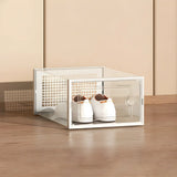 Clear Plastic Stackable Entryway Black Shoe Storage Box Image - 7