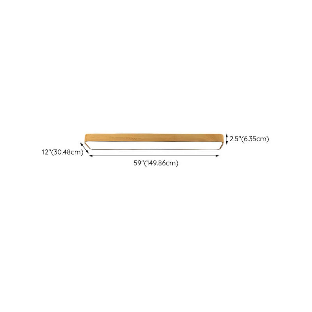 Cloakroom Wood Rectangular LED Flush Mount Ceiling Lamp Image - 16